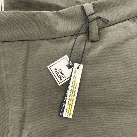 Swet Tailor Everyday Chino Shorts Mens 40 Army Green Stretch Casual Athletic NWT - Picture 4 of 13